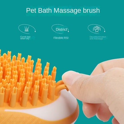 2-in-1 Pet Bath & Massage Brush – Soft Silicone Grooming Comb for Dogs & Cats
