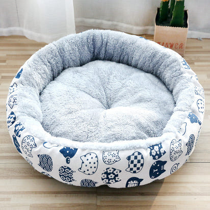 Round Plush Dog & Cat Bed – Ultra-Soft Calming Cushion for Pets