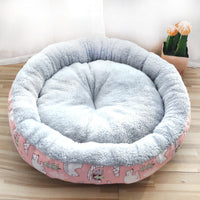Round Plush Dog & Cat Bed – Ultra-Soft Calming Cushion for Pets